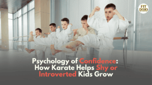 Young student demonstrating karate confidence during practice