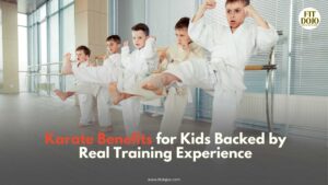 Photo of students during class emphasizing karate benefits for kids in confidence building.