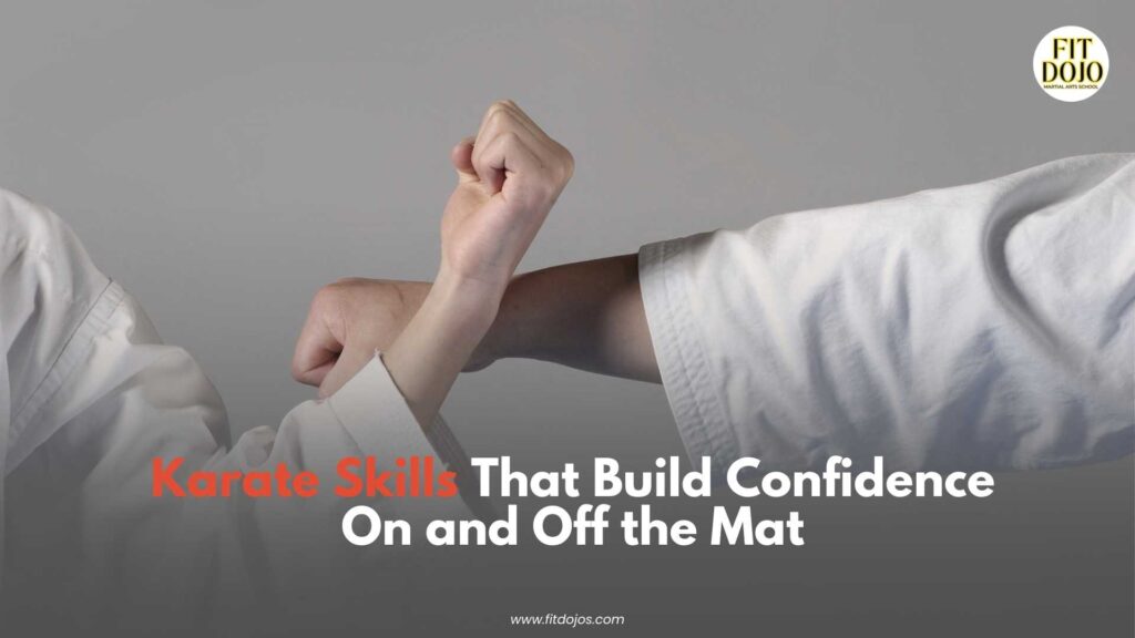 This photo highlights karate confidence skills developed through regular practice and focus.