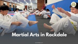 Students practicing martial arts in Rockdale dojo
