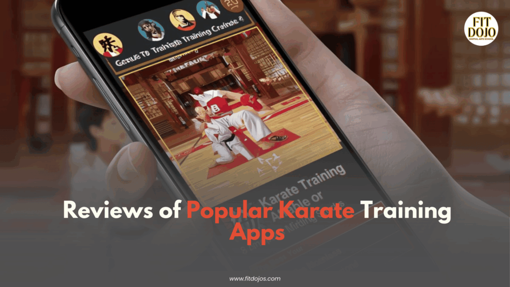 Karate training apps on a smartphone for learning techniques and workouts