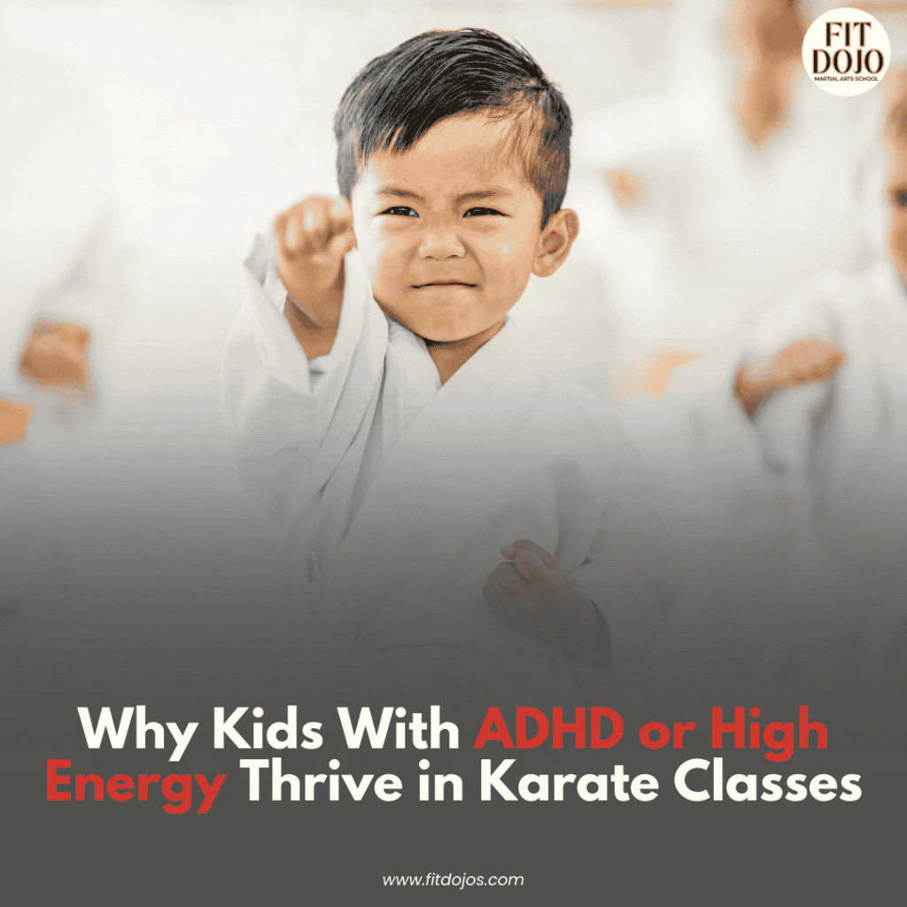 ADHD Kids Karate Practice with high energy