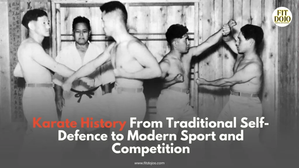 Karate history showing traditional Okinawan martial arts training