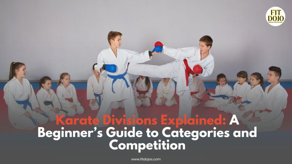 Kids competing in age and karate weight divisions