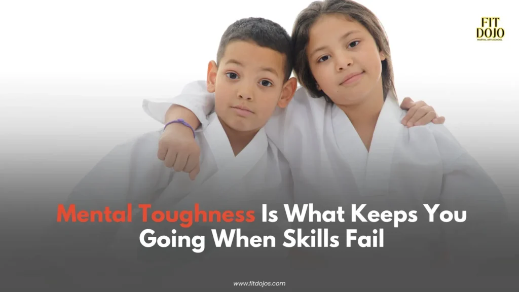 Mental toughness training for kids during karate practice