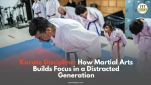 Karate discipline training for kids learning focus and self-control