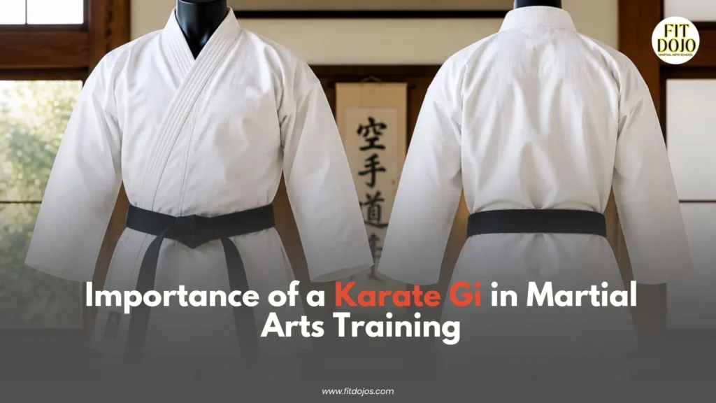 Mannequin wearing Karate Gi with a karate belt