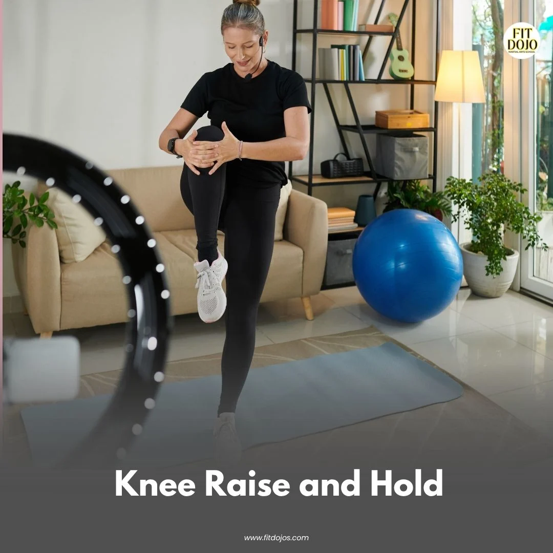 Martial arts student practicing static balance