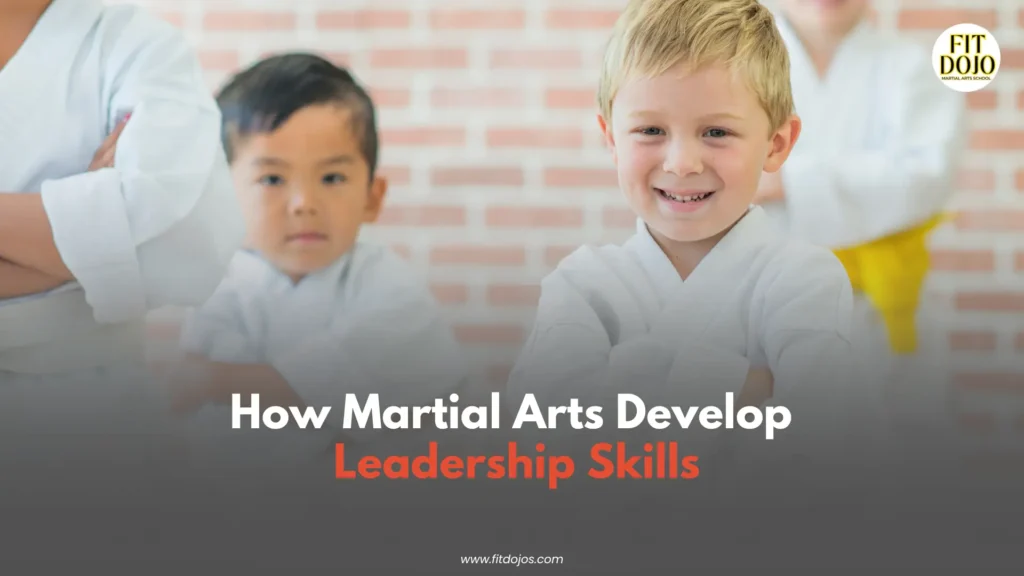 Kids practising leadership skills during a structured martial arts class.
