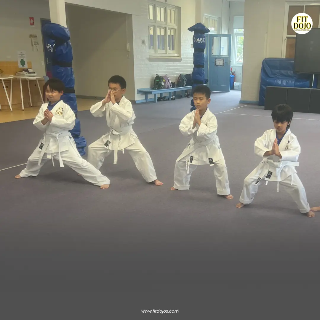 Martial arts student practicing static balance